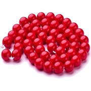 Jade perler. Rød Mashan Jade. Poleret. 10 mm
